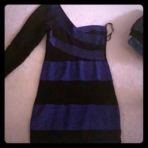 Tight black and blue dress